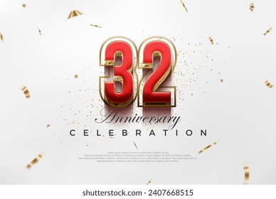 Modern vector 32nd anniversary design. with modern luxury design concept. Premium vector background for greeting and celebration.