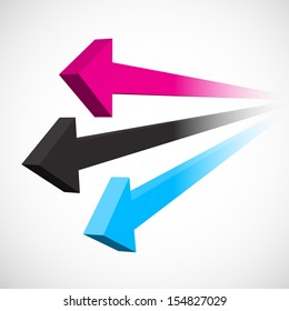 Modern vector 3D arrows