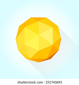 Modern vector 3D geometric sun