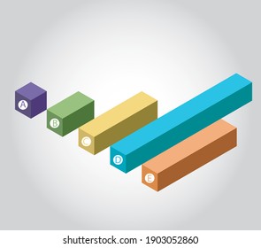 Infografía moderna de ilustración 3D vectorial para estadísticas, análisis, informes de marketing, presentación y diseño web con gráfico de barras de crecimiento transparente 