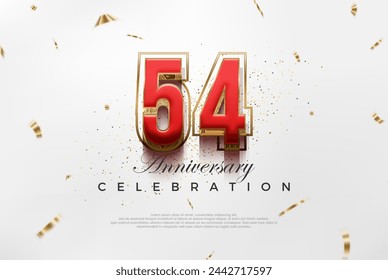 Modern vector 54th anniversary design. with modern luxury design concept. Premium vector background for greeting and celebration.
