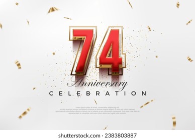 Modern vector 74th anniversary design. with modern luxury design concept. Premium vector background for greeting and celebration.