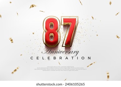 Modern vector 87th anniversary design. with modern luxury design concept. Premium vector background for greeting and celebration.