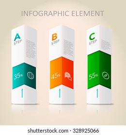 modern vector abstract 3d bar infographic elements. can be used for workflow layout, diagram, number options, web design.  illustration ,EPS10