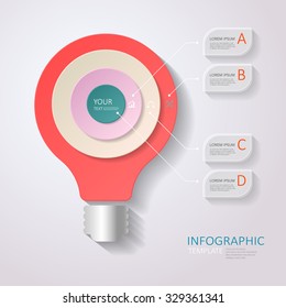 modern vector abstract 3d light-bulb infographic elements.can be used for workflow layout, diagram, number options, web design.  illustration ,EPS10