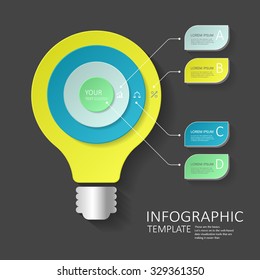 modern vector abstract 3d light-bulb infographic elements.can be used for workflow layout, diagram, number options, web design.  illustration ,EPS10