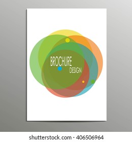 Modern Vector Abstract A4 Brochure, Book, Flyer Design Template With Colorful Dotted Background