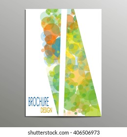 Modern Vector Abstract A4 Brochure, Book, Flyer Design Template With Colorful Dotted Background