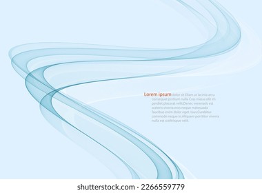 Fondo abstracto vectorial moderno.Flujo de línea azul,plantilla de diseño de ondas ahumadas.