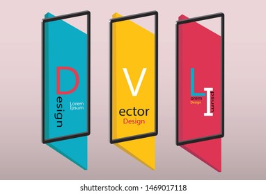 Modern vector abstract banner 3d effect ,with 2 option color red and blue