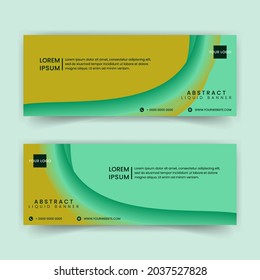 Modern vector abstract banner design template. Abstract fluid web design banner template isolated on green background. Header - landing page Web Design Element