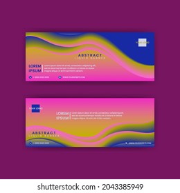 Modern vector abstract banner design template. Abstract fluid web design banner template isolated on purple background. Header - landing page Web Design Element