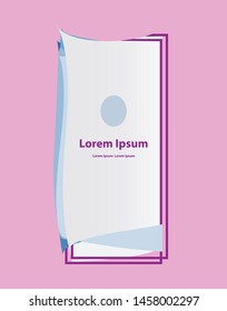 Modern vector abstract banner with frame style grunge white and blue and pink color 