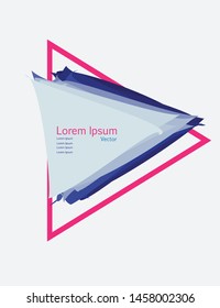 Modern vector abstract banner with frame style grunge white and blue and pink color 