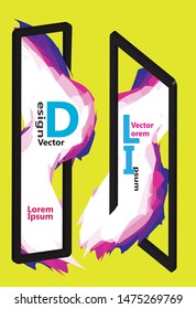 Modern vector abstract banner,logo with frame style grunge colorful destruction element 