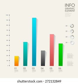 modern vector abstract bar chart infographic elements.can be used for workflow layout, diagram, number options, web design.  illustration ,EPS10