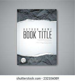 Modern Vector abstract book cover template with teared paper