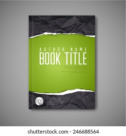 Modern Vector abstract book cover template with teared paper