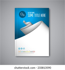 Modern Vector abstract brochure / book / flyer design template with paper