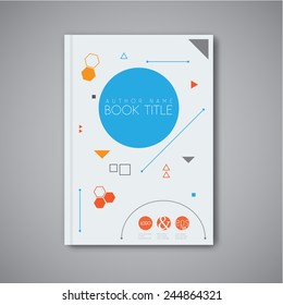 Modern Vector abstract brochure / book / flyer design template with geometric shapes