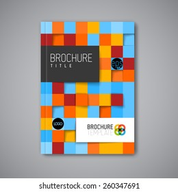 Modern Vector abstract brochure / book / flyer design template with mosaic