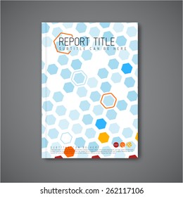 Modern Vector abstract brochure / book / flyer design template with hexagons