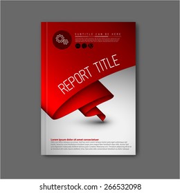 Modern Vector abstract brochure / book / flyer design template with dark red paper