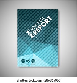 Modern Vector abstract brochure / book / flyer design template - blue polygon version