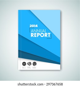 Modern Vector abstract brochure / book / flyer design template - blue version