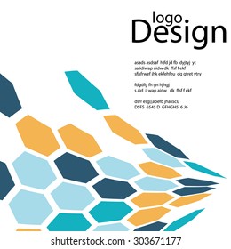 Modern Vector abstract brochure / book / flyer design template with paper with logo design and text in polygon background