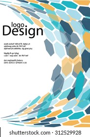 Modern Vector abstract brochure / book / flyer design template with paper with logo design and text in polygon background