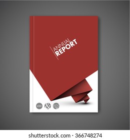 Modern Vector abstract brochure / book / flyer design template with red paper