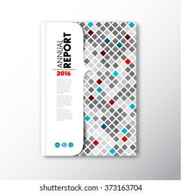 Folleto abstracto moderno / plantilla de diseño de libro / volante con mosaico rojo y azul