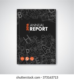 Modern Vector abstract brochure / book / flyer design template - dark version with numbers