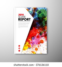 Modern Vector abstract brochure / book / flyer design template with artistic colorful motive