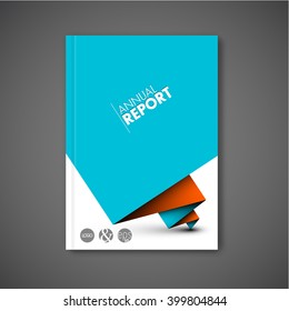Modern Vector abstract brochure / book / flyer design template with red and blue paper