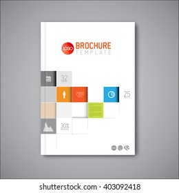 Modern Vector abstract brochure / book / flyer design template with mosaic