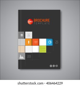 Folleto abstracto vectorial moderno / plantilla de diseño de libro / volante con mosaico - versión oscura