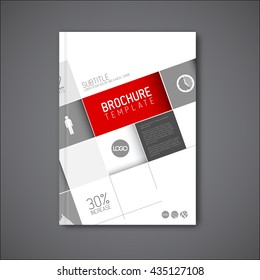 Modern Vector abstract brochure / book / flyer design template with big mosaic - red version