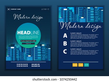 Modern Vector abstract brochure, report or flyer design template