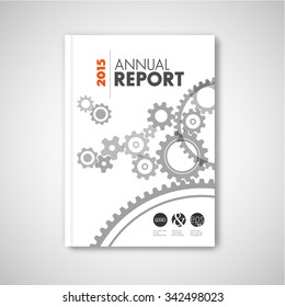 Modern Vector abstract brochure / report design template with cogwheels