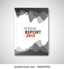 Modern Vector abstract brochure / report design template with graphs - gray version