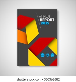 Modern Vector abstract brochure / report design template with abstract shapes - dark version