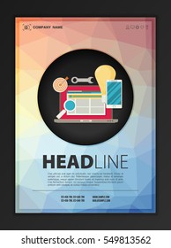 Modern Vector abstract brochure, report or flyer design template