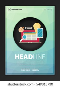 Modern Vector abstract brochure, report or flyer design template