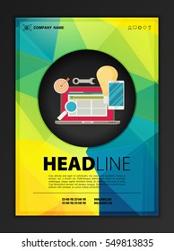 Modern Vector abstract brochure, report or flyer design template