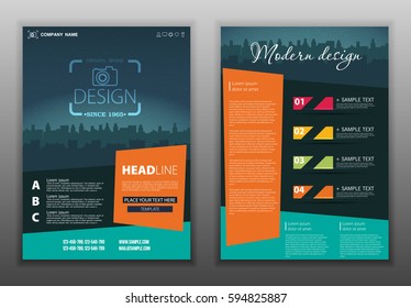 Modern Vector abstract brochure, report or flyer design template