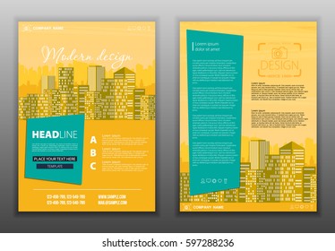 Modern Vector abstract brochure, report or flyer design template