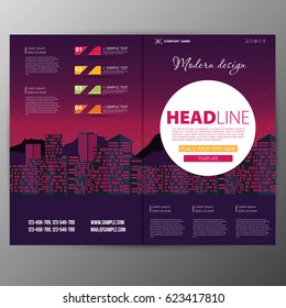 Modern Vector abstract brochure, report or flyer design template
