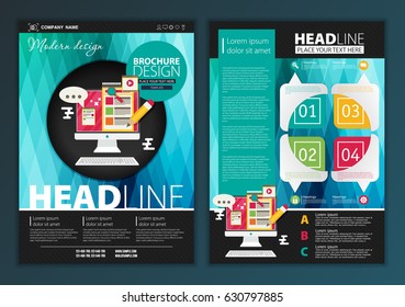 Modern Vector abstract brochure, report or flyer design template